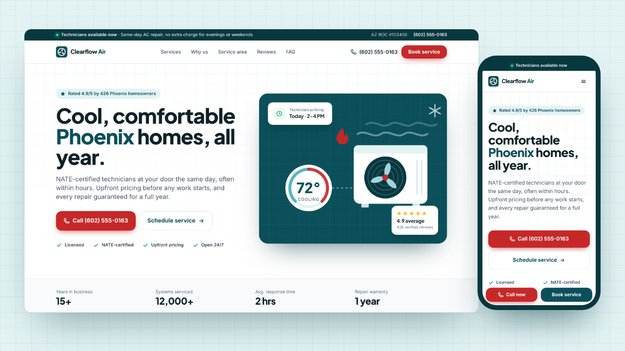 HVAC Company One-Page Website cover