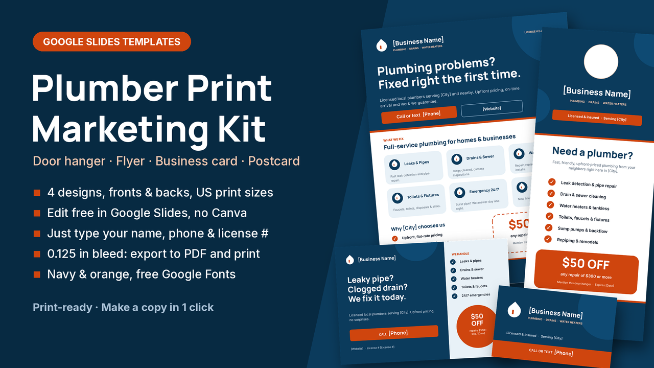 Plumber Print Marketing Kit cover