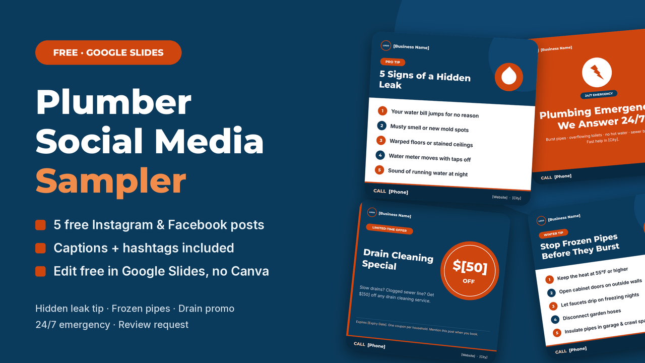 Free Plumber Social Media Sampler cover