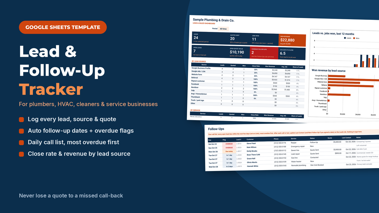 Service Lead and Follow-Up Tracker cover