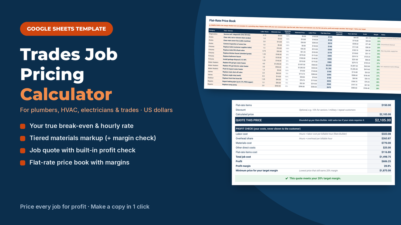 Trades Job Pricing Calculator cover